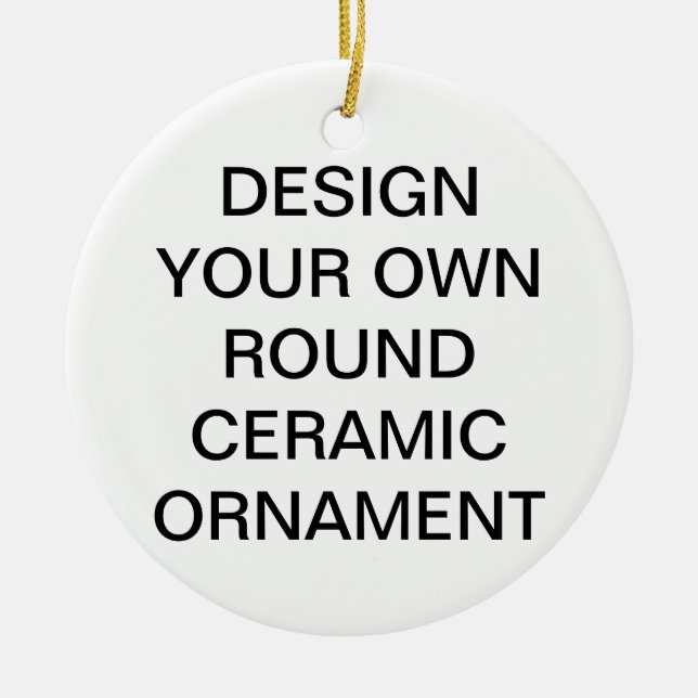 Custom Round Porcelain Christmas Tree Ornament (Front)
