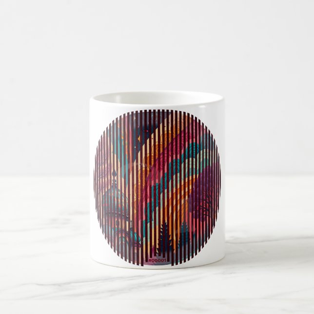 Custom Round Striped Art Mug (Center)