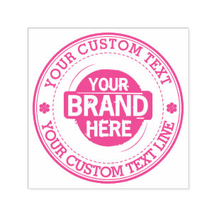 Custom Round  Text  With Logo Self-inking Stamp