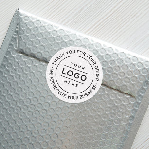 Custom Round Thank You Business Logo Classic Round Sticker