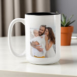 Custom Rounded Corners Photo Family  Two-Tone Coffee Mug<br><div class="desc">Start every morning with a smile and your favorite memories on this Custom Rounded Corners Photo Family Two-Tone Coffee Mug. Designed with smooth rounded corners framing your family photo, this mug blends modern style with timeless sentiment. The two-tone design adds a pop of color to the handle and interior, giving...</div>