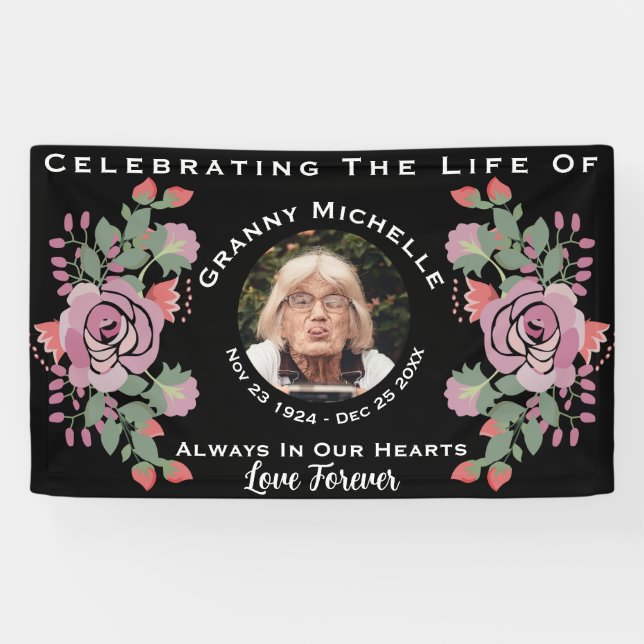 custom rounded shape photo with flowers banner (Horizontal)