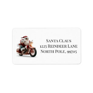 Custom Route 66 Biker Santa Mail Label