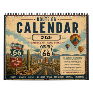Custom Route 66 Vintage Get Your Kicks Calendar