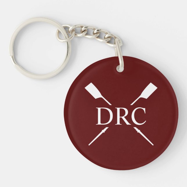 Custom Rowing Club Monogram Key Ring (Front)
