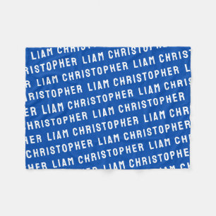 Custom Royal Blue Personalised Son Baby Boy Gift Fleece Blanket