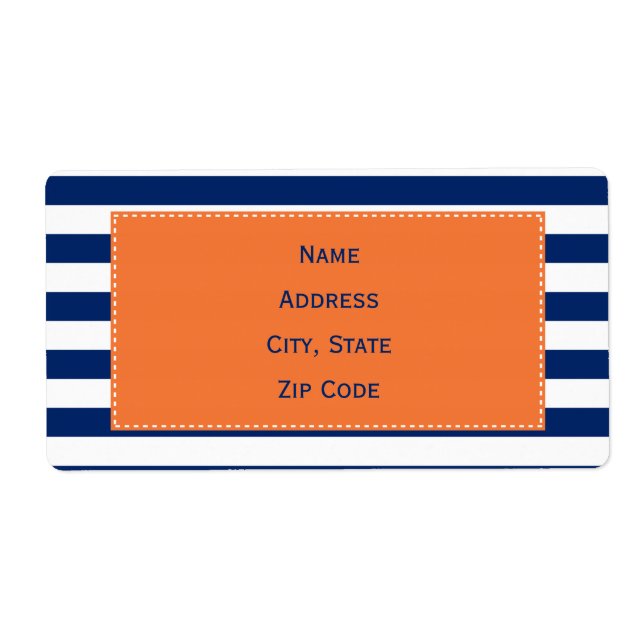 Custom Royal Blue Stripes Pattern with Orange (Front)