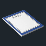 Custom Royal Blue White Editable Colour Notepad<br><div class="desc">Modern and trendy royal blue (background colour can be edited) personalised notepad with your name or any text you choose at the top.</div>