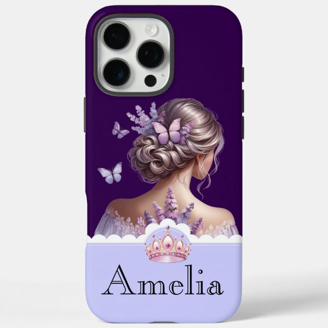 Custom Royal Lavender Butterfly Case for iPhone 11 (Back)