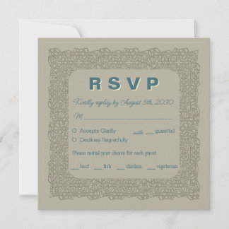 Custom RSVP Card vintage elegant brown lace design