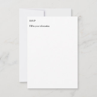 Custom RSVP Information Photo Artwork Vert Card
