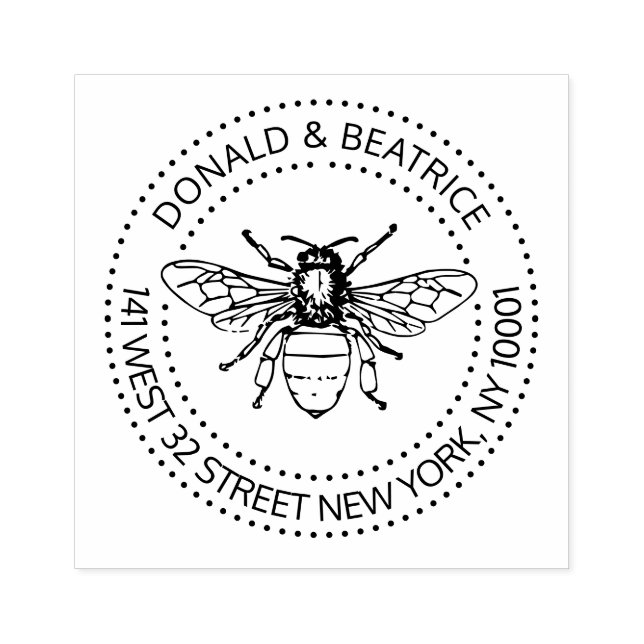 Custom Rubber,Address Stamp,Bee Stamp,Buzzing Bee Rubber Stamp (Imprint)