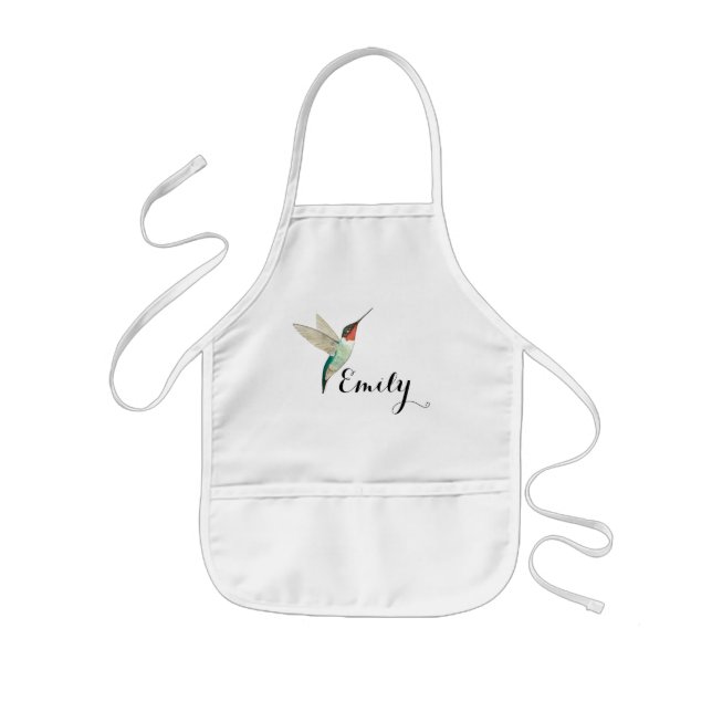 Custom Ruby-throated Hummingbird Kids Apron (Front)