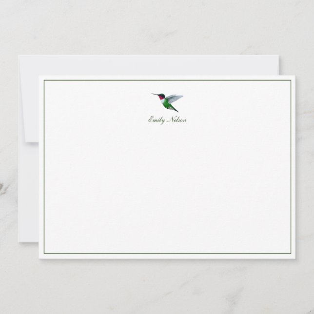 Custom Ruby-throated Hummingbird Note Card (Front)