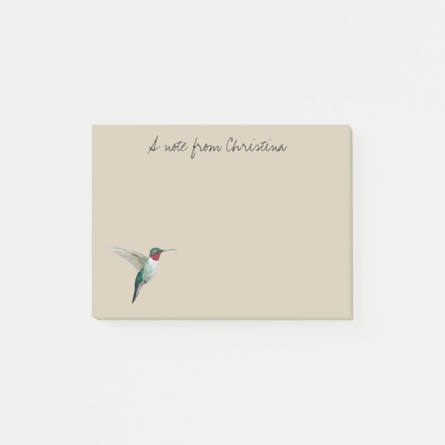 Custom Ruby-throated Hummingbird Post-it Notes (Front)