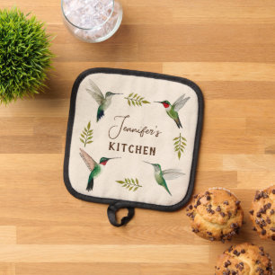 Custom Ruby-throated Hummingbirds Pot Holder