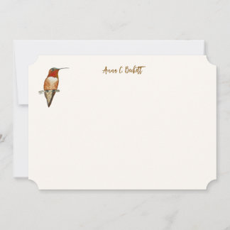 Custom Rufous Hummingbird Note Card