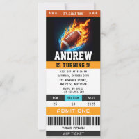 Custom Rugby Birthday Ticket