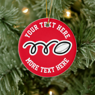 Custom rugby sports Christmas tree ornament