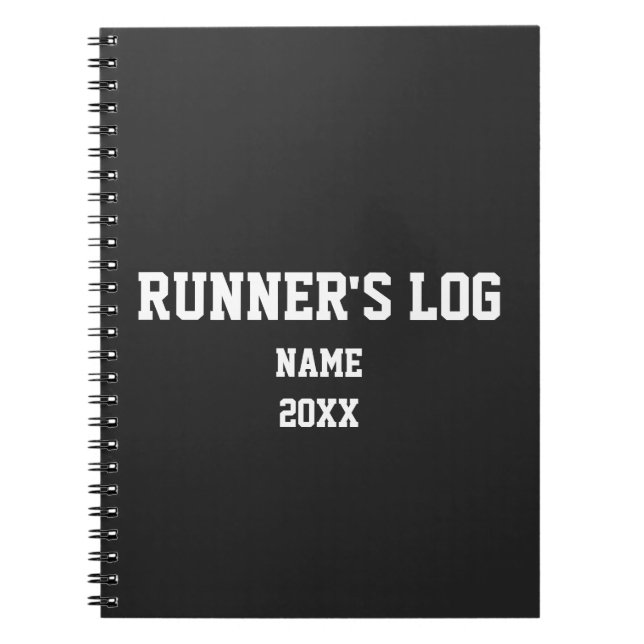 Custom Runner's Log Running Athlete Marathon Sport Notebook (Front)