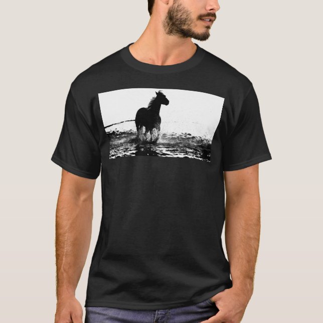 Custom Running Horse Pop Art Modern Template T-Shirt (Front)