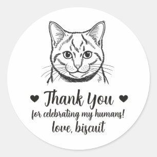 Custom Russian Blue Cat Wedding Favour Stickers