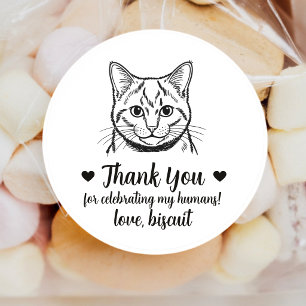 Custom Russian Blue Cat Wedding Favour Stickers