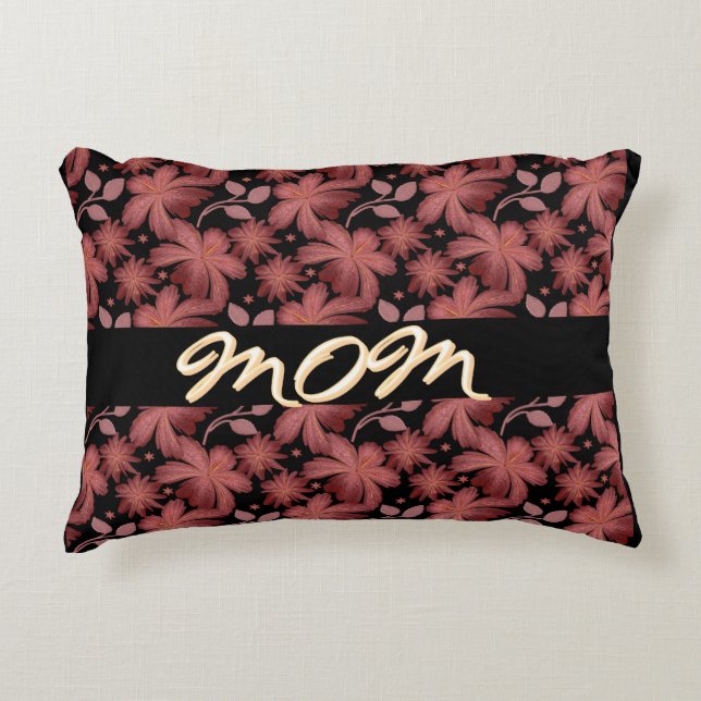 Custom Rust Floral Seamless Pattern  Throw Pillow (Front)