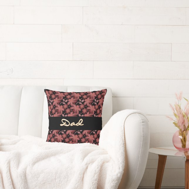 Custom Rust Floral Seamless Pattern  Throw Pillow (Couch)