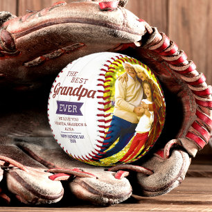 Custom Rustic Best Grandpa Ever Father`s Day Photo Baseball