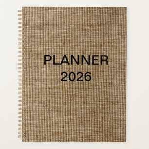 Custom Rustic Burlap Nature 2026 Planner