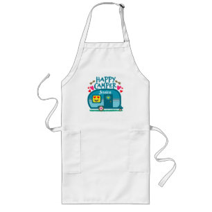 Custom Rustic Camping Happy Camper RV Long Apron