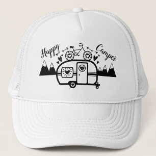 Custom Rustic Camping Happy Camper RV Trucker Hat