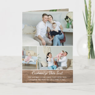 Custom Rustic Country Wood Grain Vintage Old Wood Holiday Card