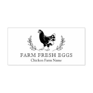 Custom Rustic Egg Carton Chicken Wreath Self-inking Stamp