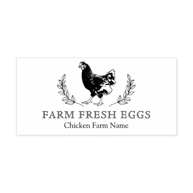Custom Rustic Egg Carton Chicken Wreath Self-inking Stamp (Design)