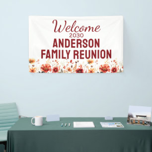 Custom Rustic Fall Floral Family Reunion Welcome Banner