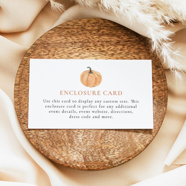 Custom Rustic Fall Pumpkin Baby Shower Enclosure Card (Creator Uploaded)