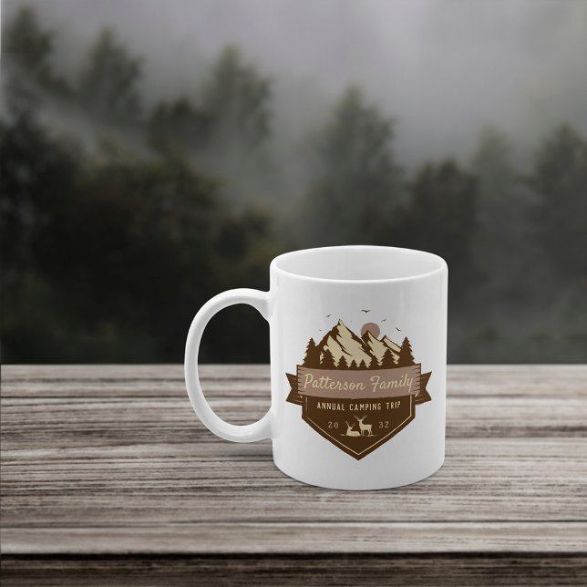 Custom Rustic Family Name Camping Trip Coffee Mug (Creator Uploaded)