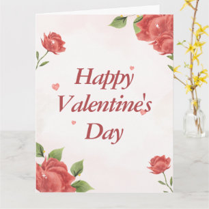 Custom Rustic Floral Glossy & Trendy Valentine Card
