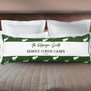 Custom Rustic Green White Elk Silhouette Body Cushion