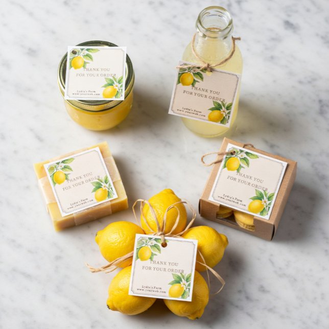 Custom Rustic Homemade Lemons Thank You Tag (Creator Uploaded)