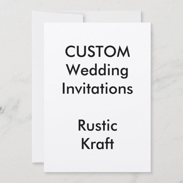 Custom RUSTIC KRAFT Wedding Invitations 5"x7" (Front)