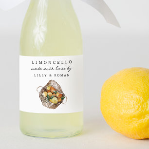 Custom Rustic Lemons Limoncello Label