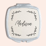 Custom Rustic Modern Square Compact Mirror<br><div class="desc">Natural & Black Modern Minimalist Custom Bridesmaid Compact Mirrors. Simple Modern Gift Favours.</div>