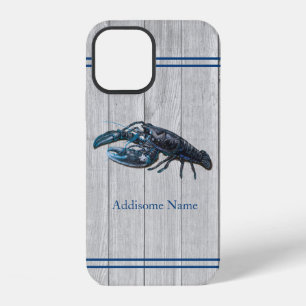 Custom Rustic Nautical Blue Lobster Grey Wood Case