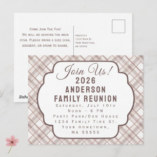 Custom Rustic Plaid Family Reunion Invitation