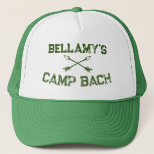 Custom Rustic Retro Camp Bach Arrows Green Trucker Hat