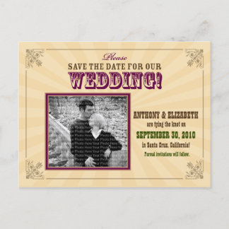 :custom: Rustic Save-the-Date Announcement Postcard