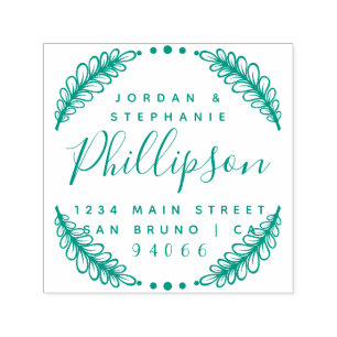 Custom Rustic Script Newly Wed Return Address Self-inking Stamp